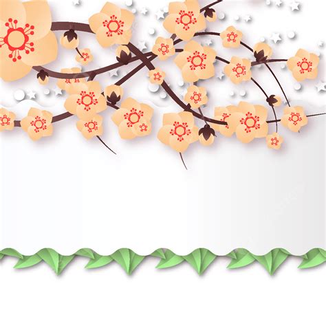 Yellow Apricot Blossom Vector Hd PNG Images Vector Background With