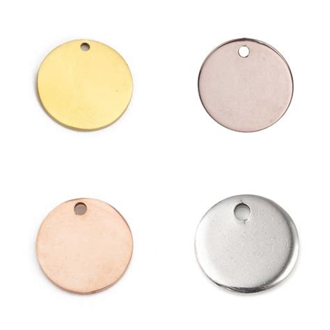 8seasons Pendentifs En Acier Inoxydable Rond Or Rose Pouvoir Graver