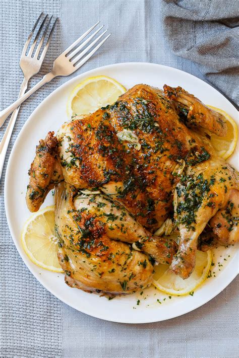 Roasted Lemon Garlic Butter Spatchcock Chicken Recipe — Eatwell101