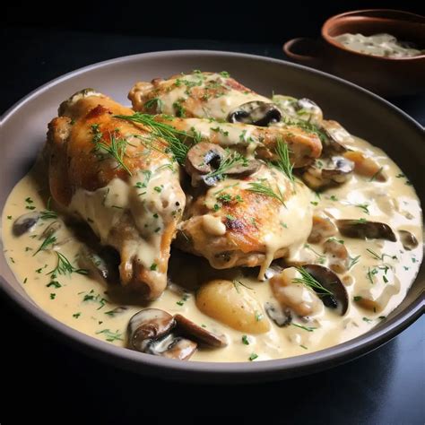 Recette d un poulet aux cèpes et à la crème Cuis inox fr