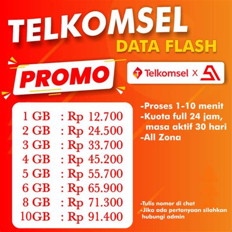 Jual Paket Data Flash Denom Telkomsel Promo Full Jam Hari