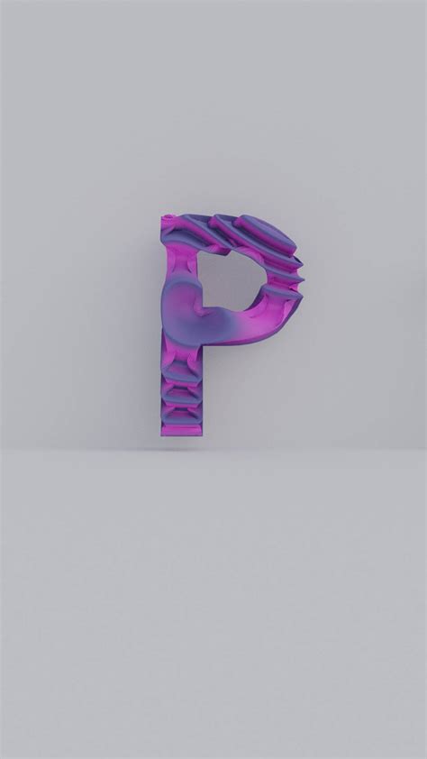 Download 3d Purple P Letter Wallpaper