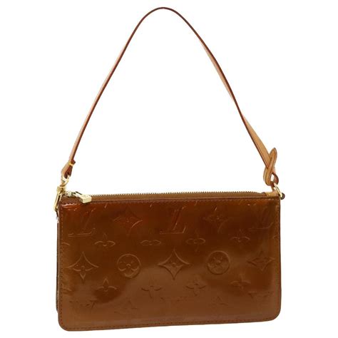 Louis Vuitton Pochette Accessoire Monogram Vernis Lexington Bronze M91133 Auth E3210 Cuir Vernis