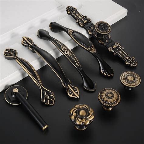 Buy Black Hardware Fitting Cabinet Pulls Solid Brass Knobs Kitchen Cabinet