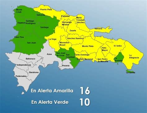 Coe Registra 16 Provincias En Nivel De Alerta Amarilla Y 10 Provincias En Nivel De Alerta Verde