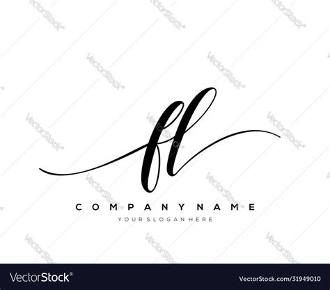 Fl Initial Letter Handwriting Logo Hand Drawn Vector Image