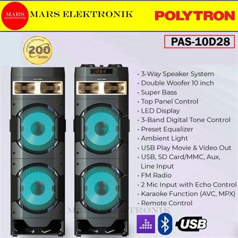 Speaker Active Polytron Pas10d28 Bluetooth Double Subwoofer Pas