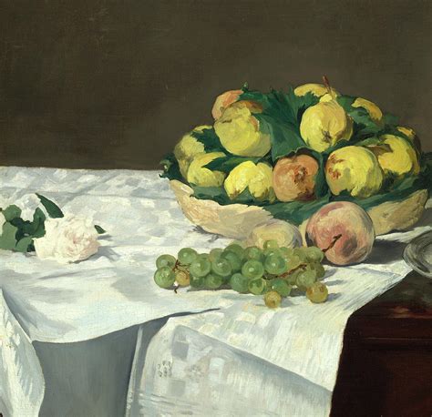 Still Life with Melon and Peaches, Detail No.1 Painting by Edouard Manet - Fine Art America