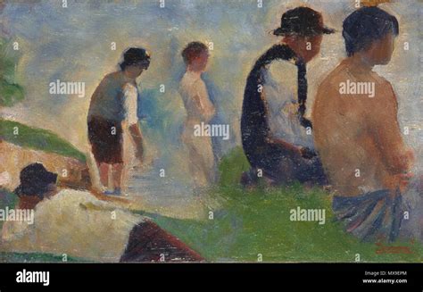 Georges Seurat Study For Bathers At Asni Res Pc Stock Photo