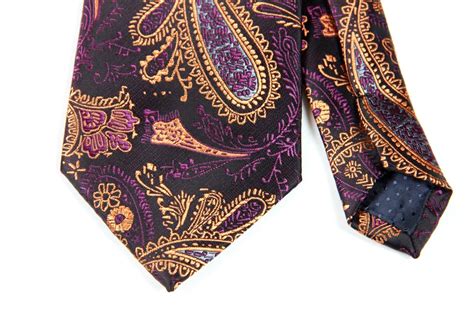 New Classic Paisley Gold Purple 100 JACQUARD WOVEN Silk Men S Necktie