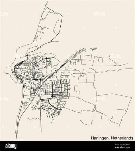 Street roads map of HARLINGEN, NETHERLANDS Stock Vector Image & Art - Alamy