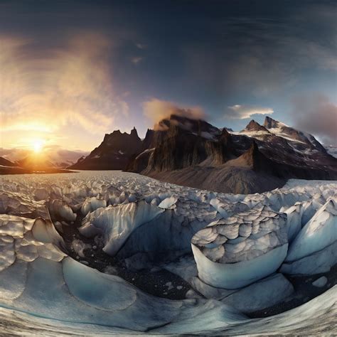 Premium Photo | Fantastic panorama of the mountains and the sun at sunset