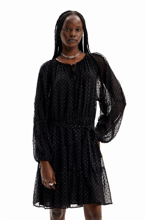 Rochie Midi Neagra OUTLET DESIGUAL Solmar