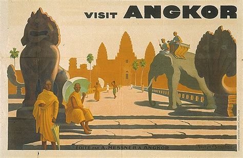 Visit Angkor Angkor Vintage Travel Posters Cambodian Art