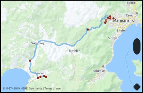 What Is The Driving Distance From Marmaris Icmeler Turkey To Hisaronu