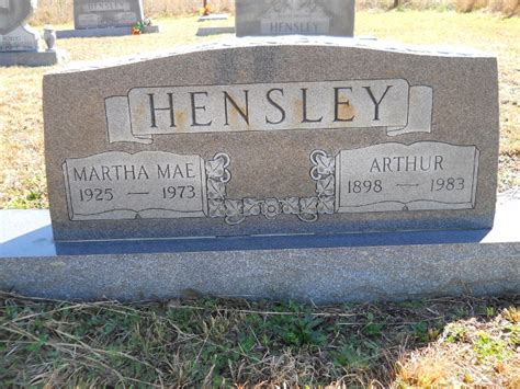 Martha Mae Hinson Hensley 1925 1973 Find A Grave Memorial