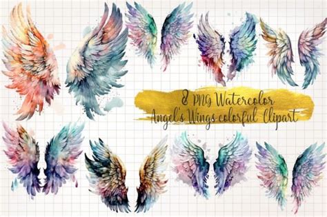 Angel S Wings Colorful Watercolor Graphic By Watercolorarch Creative