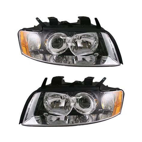 Headlights Headlamps Left Right Pair Set NEW For 02 05 Audi A4 EBay