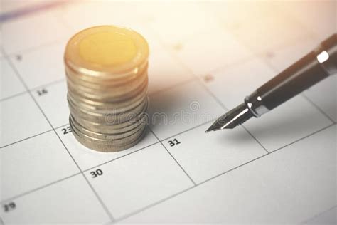 pile  coins  calendar stock image image  debt coins