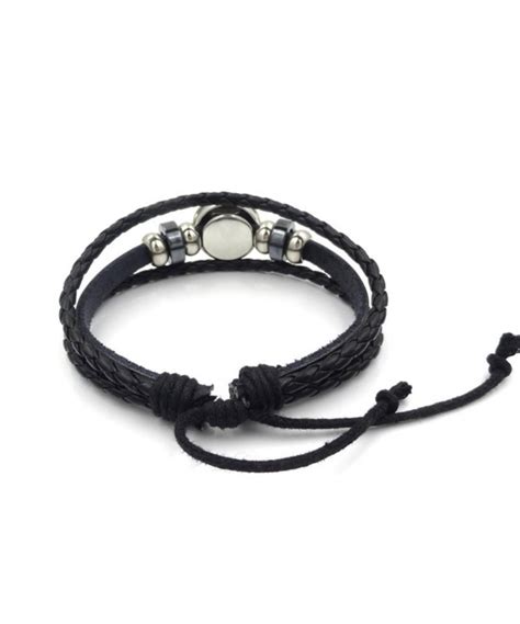 Fashion 12 Constellations Beaded Hand Woven Leather Bracelet And Moon