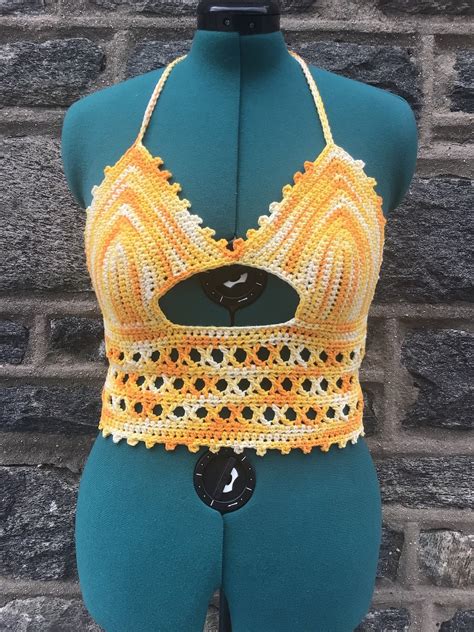 Made To Order Picot Peekaboo Crop Top Peekaboo Crop Top Handmade