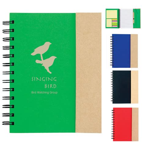 Promotional Spiral Notebook With Sticky Notes And Flags Customized