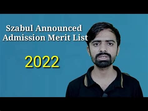 Szabul Announced Admission Merit List Szabul Admission Merit List