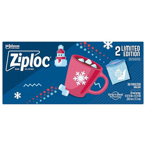 Ziploc Ziploc Brand Holiday Freezer Gallon Bags 30 Count Pack Of 4