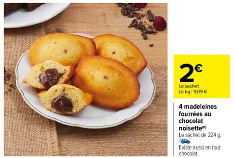 Promo Madeleines Fourr Es Au Chocolat Noisette Chez Carrefour