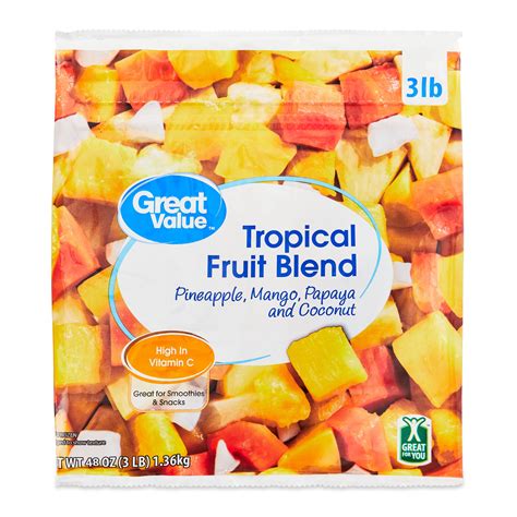 Great Value Tropical Fruit Blend Oz Frozen Walmart