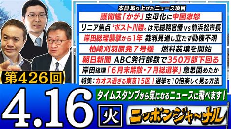 【生配信】第426回 有元隆志and新田哲史＆居島一平が話題の最新ニュースを解特別説！ Youtube