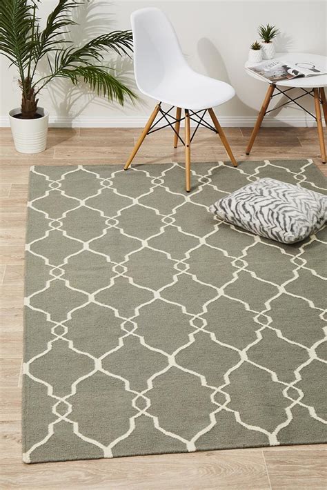 Rug Culture Delica Flat Weave Flooring Rugs Area Carpet Grey 225x155cm