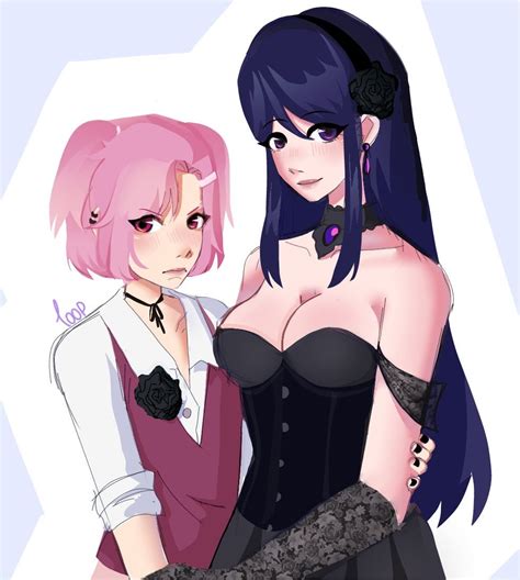 Natsuki And Yuri Together 💗💜 By L Unhappiness On Twitter Ddlc