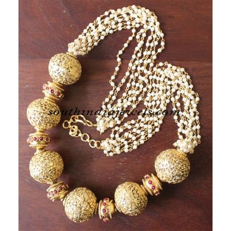 Pearl Jewellery Bead Necklace South India Jewels