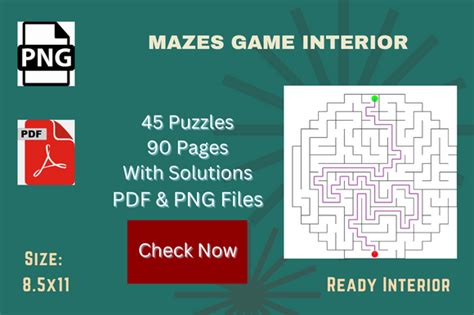 Maze Puzzle With Solution Graphic By Jerin Design · Creative Fabrica