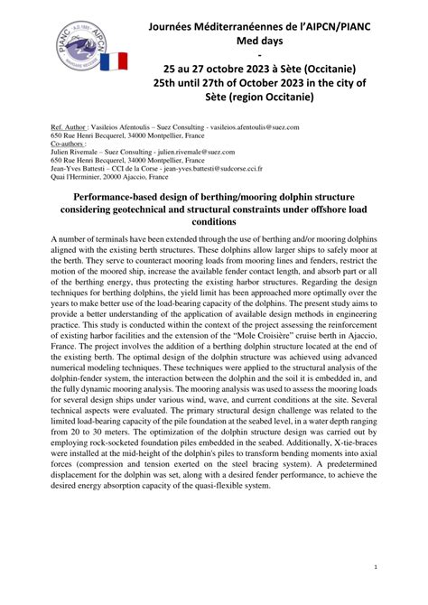 (PDF) Performance-based design of berthing/mooring dolphin structure ...