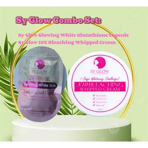 Combo Set Sy Glow Glutathione Capsule And Sy Glow X Bleaching Whipped