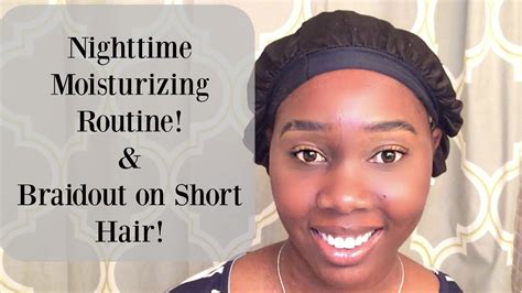 Natural Hair Nighttime Routine Braid Out On Short Hair Youtube