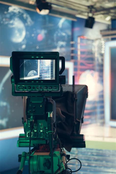 Recording In Tv Studio Stock Photo Image Of Journalist 7173348