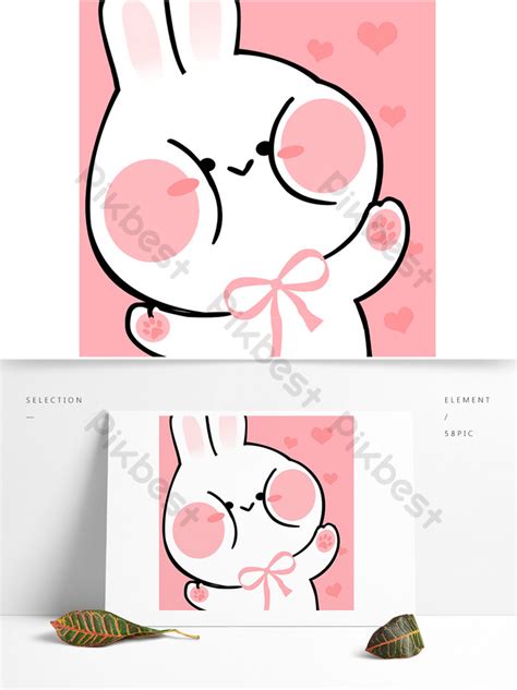 Cartoon Cute Bunny Fat Rabbit Drawing PNG Images | PSD Free Download ...