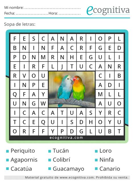 Sopa De Letras De Animales Estimulación Cognitiva