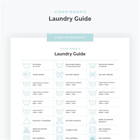 Laundry Guide Printable