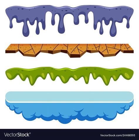 Set of cartoon ground vector image on VectorStock | Cartoon, Vector ...