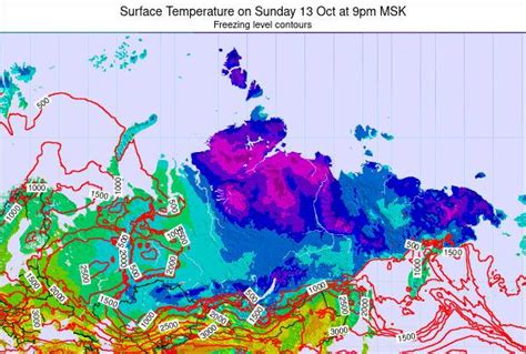 Russia Surface Temperature on Tuesday 17 Aug at 3am MSK