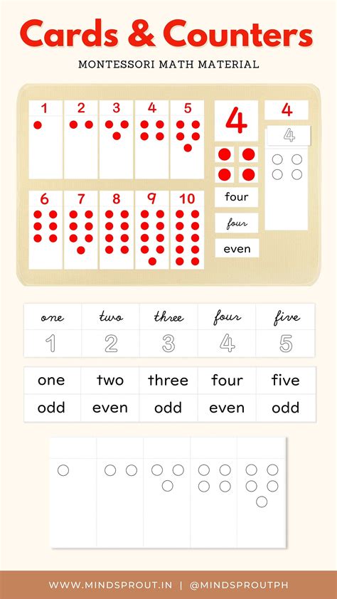 Cards And Counters Montessori Math Material Odd And Even Etsy