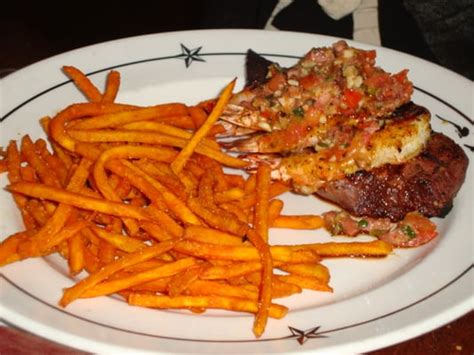 Saltgrass Steak House Steak Grilled Shrimp With Sweet Potato Fries Saltgrass Steakhouse