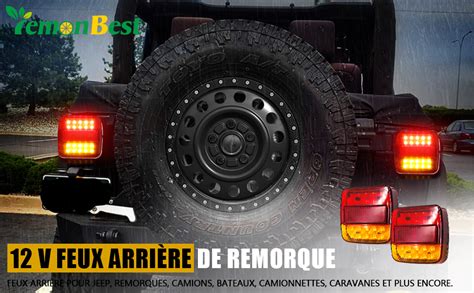 Feu arrière de caravane camion remorque Lemonbest 12V Feu arrière de