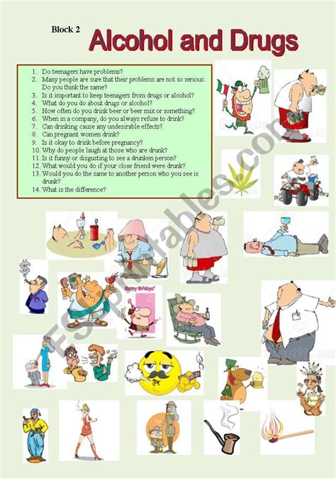 Alcohol And Drugs Esl Worksheet By Akuzmenok Worksheets Library