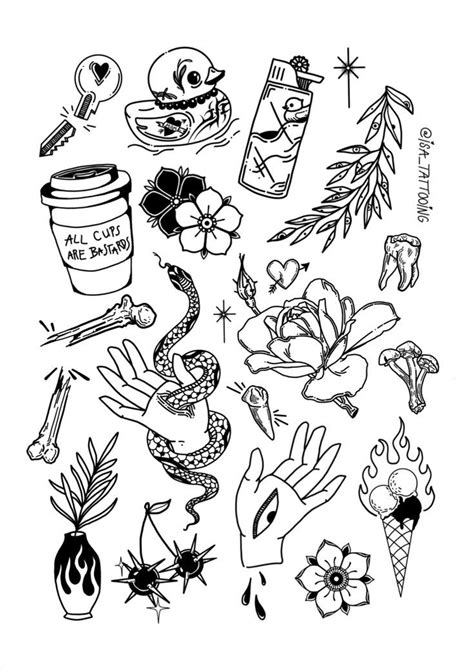 A Fun Tattoo Flash Sheet In Homage To Ignorant Tattoo Style Beste