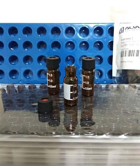 Jual Set Botol Sample Vial 2 Ml AMBER With Tutup PTFE Lined Plus Rak